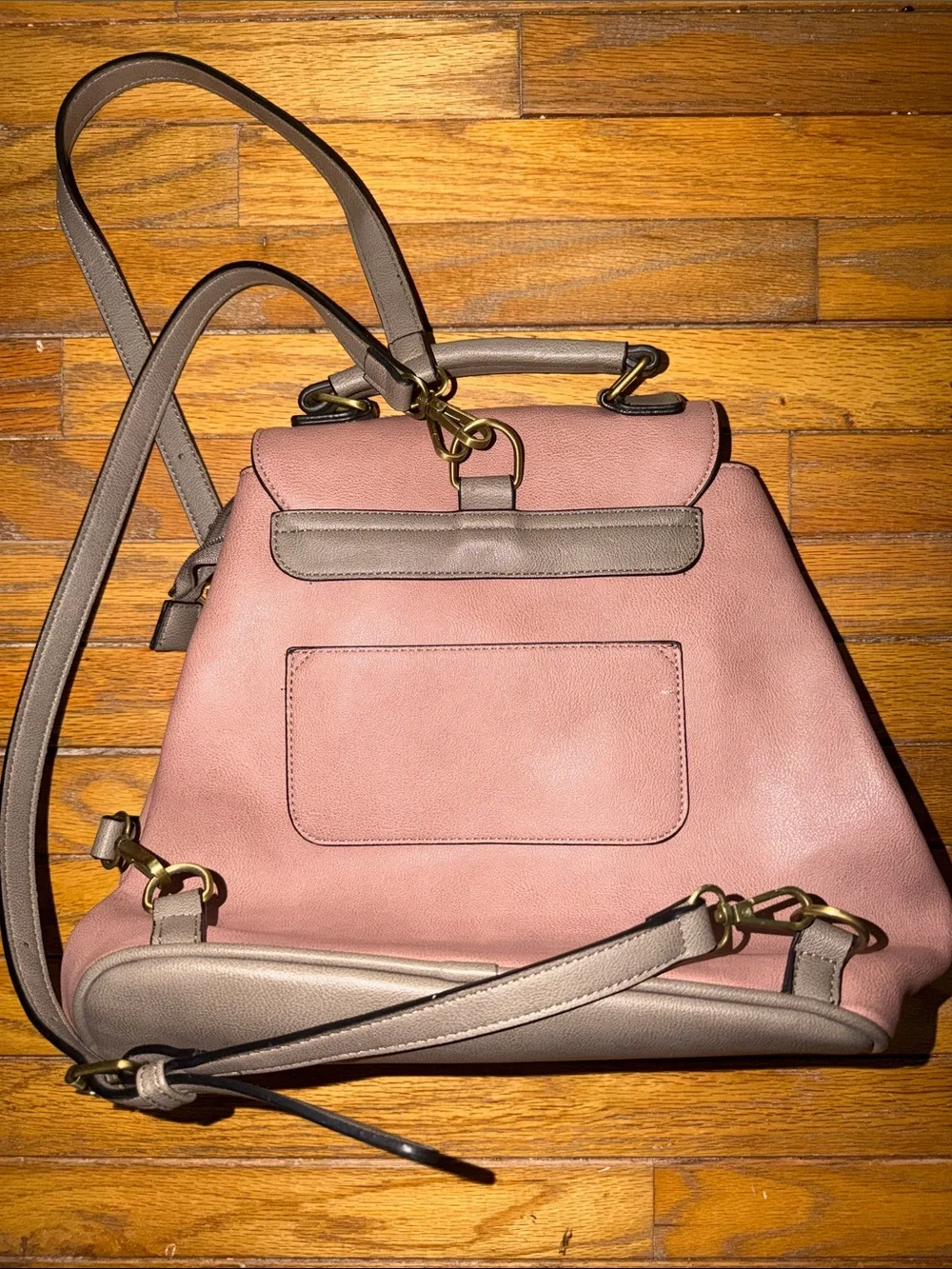 JEN & CO Brooks convertible backpack shoulder bag Rosewood